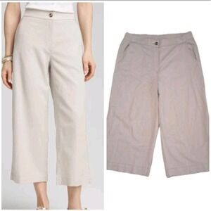 Chico's Pants Women's  2.5 (14)  Tan Wide Leg Crop Flex Waist Classic Minimalist